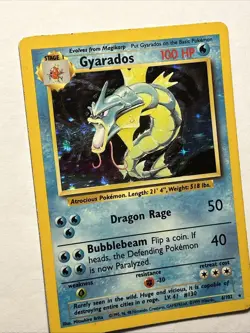 1999 Pokemon TCG Gyarados Base Set 6/102 Holo Rare Card Vintage WOTC MP - Image 3