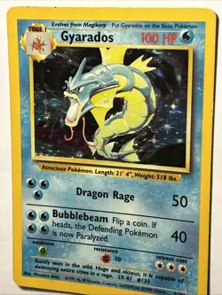 1999 Pokemon TCG Gyarados Base Set 6/102 Holo Rare Card Vintage WOTC MP - Image 4