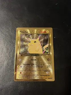 Pikachu Metal Gold Card UPC Pokemon 25th Anniversary Celebrations 58/102 Promo - Image 1