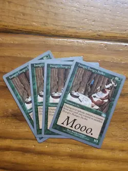 MTG Magic the Gathering Hungry Hungry Heifer X4 Set Unglued 63/94 Drunk Green - Image 1