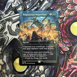 Preposterous Proportions borderless MTG single, Foundations, 0338 R - Image 1