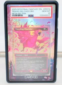 2025 MTG FINAL FANTASY NEON CHOCOBO - PINK - TRAVELING CHOCOBO PSA GEM MINT 10 - Image 1