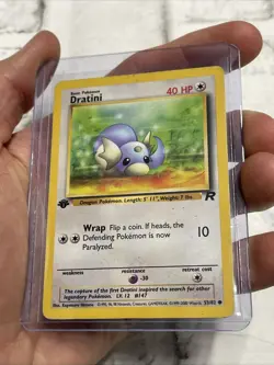 Pokemon TCG Dratini Team Rocket 53/82 Regular 1st Edition Common Card MP Vintage - Image 2