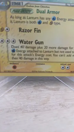 Retro Pokemon TCG #19/92 Lanturn - EX Legend Maker Trading Card - Lightly Played - Image 2