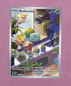 Pokemon TCG: Bulbasaur 143/142 Illustration Rare Sv07: Stellar Crown NM-MT - Image 1
