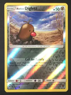 Pokemon Alolan Diglett 122/214 SM Lost Thunder Reverse HoloCommon LP - Image 1