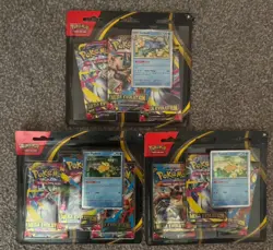 3 x Pokemon TCG Mega Evolution 3 Pack Blister Psyduck & Golduck Promo - Image 1