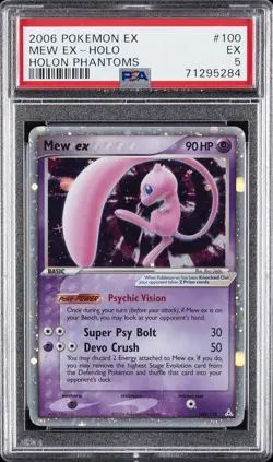 2006 POKEMON EX HOLON PHANTOMS #100 MEW EX-HOLO PSA 5 - Image 1