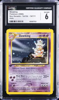 2000 POKEMON NEO GENESIS 1ST EDITION HOLO #14/111 SLOWKING CGC 6 - Image 1