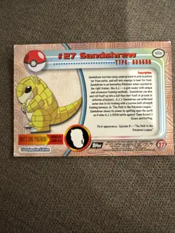 Pokemon Topps - TV Animation Edition - Sandshrew #27 - Regular - HP - Image 2