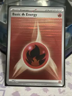 2025 Pokemon TCG Basic Fire Energy 018 Black Bolt White Flare Holo Card NM - Image 1
