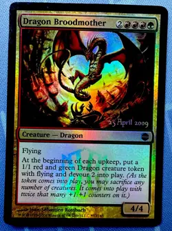 Dragon Broodmother Prerelease Cards FOIL Promo Magic: The Gathering 2009 - Image 1