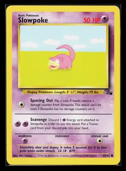 Slowpoke 55/62 Common Fossil Pokemon Card - Image 1