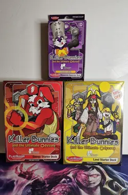 KILLER BUNNIES ENERGY & LAND STARTER Deck Deadly Aliens Expansion Pack Card game - Image 1