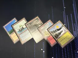 MTG Ice Age Basic Land set - One Each (5 Cards Total) - Image 1