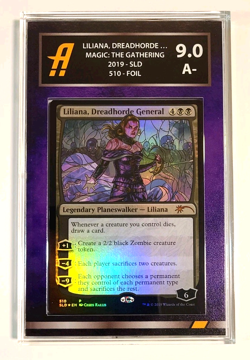 MTG Card Liliana, Dreadhorde General Stained Glass SLD Graded Ambr 9.0 Purple - Image 1