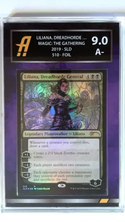 MTG Card Liliana, Dreadhorde General Stained Glass SLD Graded Ambr 9.0 Purple - Image 3