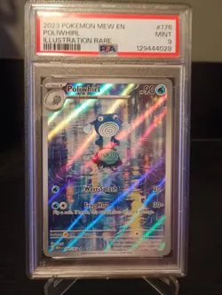 Poliwhirl Scarlet & Violet Holo Illustration Rare Pokemon TCG Card 176/165 PSA 9 - Image 1