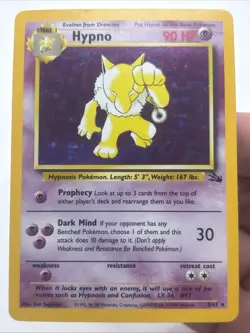 Pokemon TCG Hypno Fossil Holo Card 8/62 Unlimited Rare - Image 1