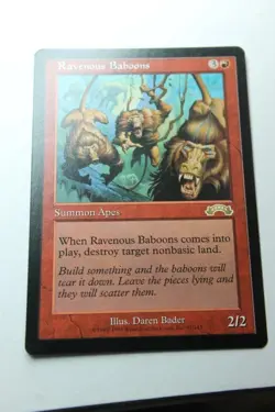 MTG Ravenous Baboons x1- -Exodus-Lightly Played - Image 1