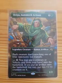 MTG FOIL Oviya, Automech Artisan Borderless - Aetherdrift #359 - Image 1
