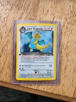 Pokemon Dark Dragonite 1st Edition Holo Rare Card 5/82. Light Play. - Image 1