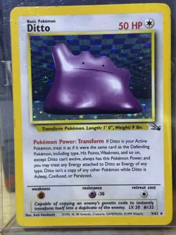 Pokemon Card Ditto Metamorph French Holo, Fossil, 3/62, Rare - Image 1