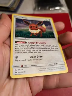 Pokemon Card Eevee Sun & Moon 101/149 Cosmos Holo Common Near Mint Condition - Image 3