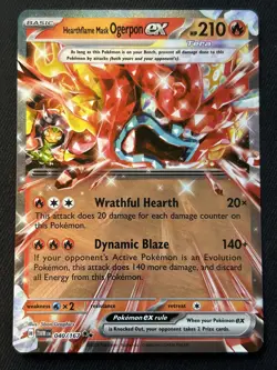 Hearthflame Mask Ogerpon ex 040/167 Twilight Masquerade Double Rare 2024 Pokemon - Image 1