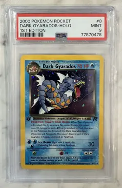 2000 Pokemon Rocket 1st Edition #8 Dark Gyarados Holo PSA 9 MINT - Image 1