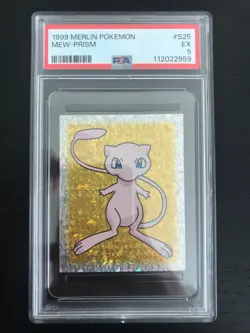 1999 Pokemon Merlin Mew Prism S25 PSA 5 - Image 1