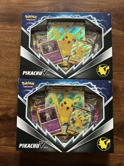 Pokemon TCG: Pikachu V Box - Lot of 2 Sealed - Fusion Strike + Brilliant Stars ! - Image 1