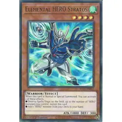 Elemental HERO Stratos Yu-Gi-Oh! BLC1-EN022 1st Silver/Gold Ultra Rare - Image 1