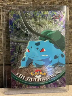 BULBASAUR #01, Series 1 - 2000, Topps TV Animation Edition Chrome Pokemon Card - Image 1