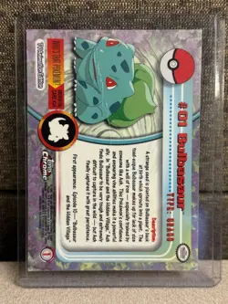 BULBASAUR #01, Series 1 - 2000, Topps TV Animation Edition Chrome Pokemon Card - Image 2