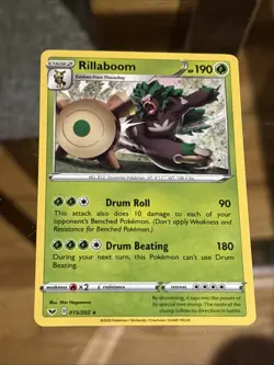 Rillaboom (015) Rare 015/202 SWSH01: Sword & Shield Base Set Pokemon Card - Image 1