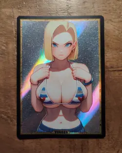 Android 18 Waifu Premium Custom Card T06024 - Holo RARE 1/1 2025 TCG 🔥 - Image 1