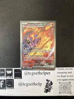 Team Rockets Moltres EX 229/182 Destined Rivals Full Art Holo Card MINT￼￼ - Image 1