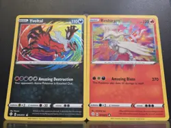 Pokemon TCG Yveltal 046/072 And Reshiram 017/072 Set 2 Cards Amazing Rare NM - Image 1