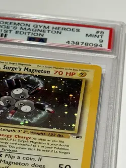 2000 Pokemon Gym Heroes Lt. Surge’s Magneton Holo 1st Edition #8 Card Mint PSA 9 - Image 4