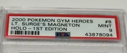 2000 Pokemon Gym Heroes Lt. Surge’s Magneton Holo 1st Edition #8 Card Mint PSA 9 - Image 5
