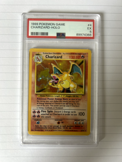 1999 Pokemon Charizard Holo Card #4 PSA Grade 5 Excellent Condition - Image 1