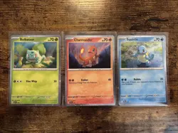 Pokemon 151 Poster Collection Promo card set: Bulbasaur Charmander Squirtle - Image 1