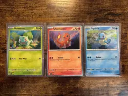 Pokemon 151 Poster Collection Promo card set: Bulbasaur Charmander Squirtle - Image 2