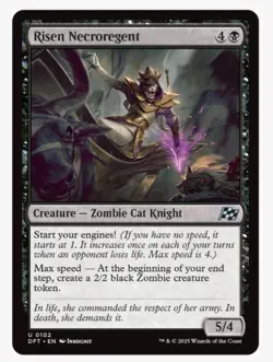 Risen Necroregent | MTG Custom Aetherdrift | Zombie Cat Knight Tribal | NM - Image 1
