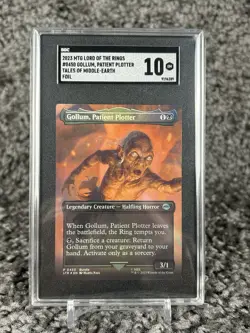 MTG Magic The Gathering Gollum, Patient Plotter Foil Borderless LOTR SGC 10 Gem - Image 3