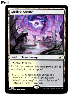 Godless Shrine (Foil) - [Edge of Eternities] MTG Magic - *Shock Land* ⚪💀 - Image 1