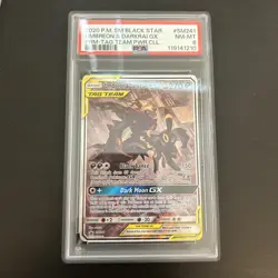 PSA 8 Umbreon & Darkrai GX SM241 Tag Team Black Star Promo 2020 Pokemon Card - Image 3
