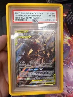 2020 POKEMON SM PROMO TAG TEAM POWERS COLLECTION UMBREON & DARKRAI GX PSA 8 - Image 1