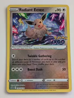 Radiant Eevee SWSH230 Pokemon GO Holo Black Star Promo Pokemon TCG LP - Image 1